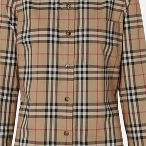 Burberry Tan Plaid Men's Button Down Shirt